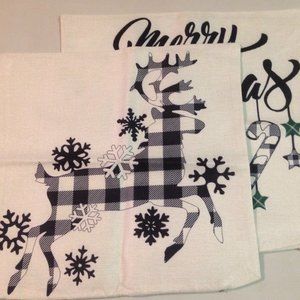 Set of 2 Christmas pillow covers. 17" square.